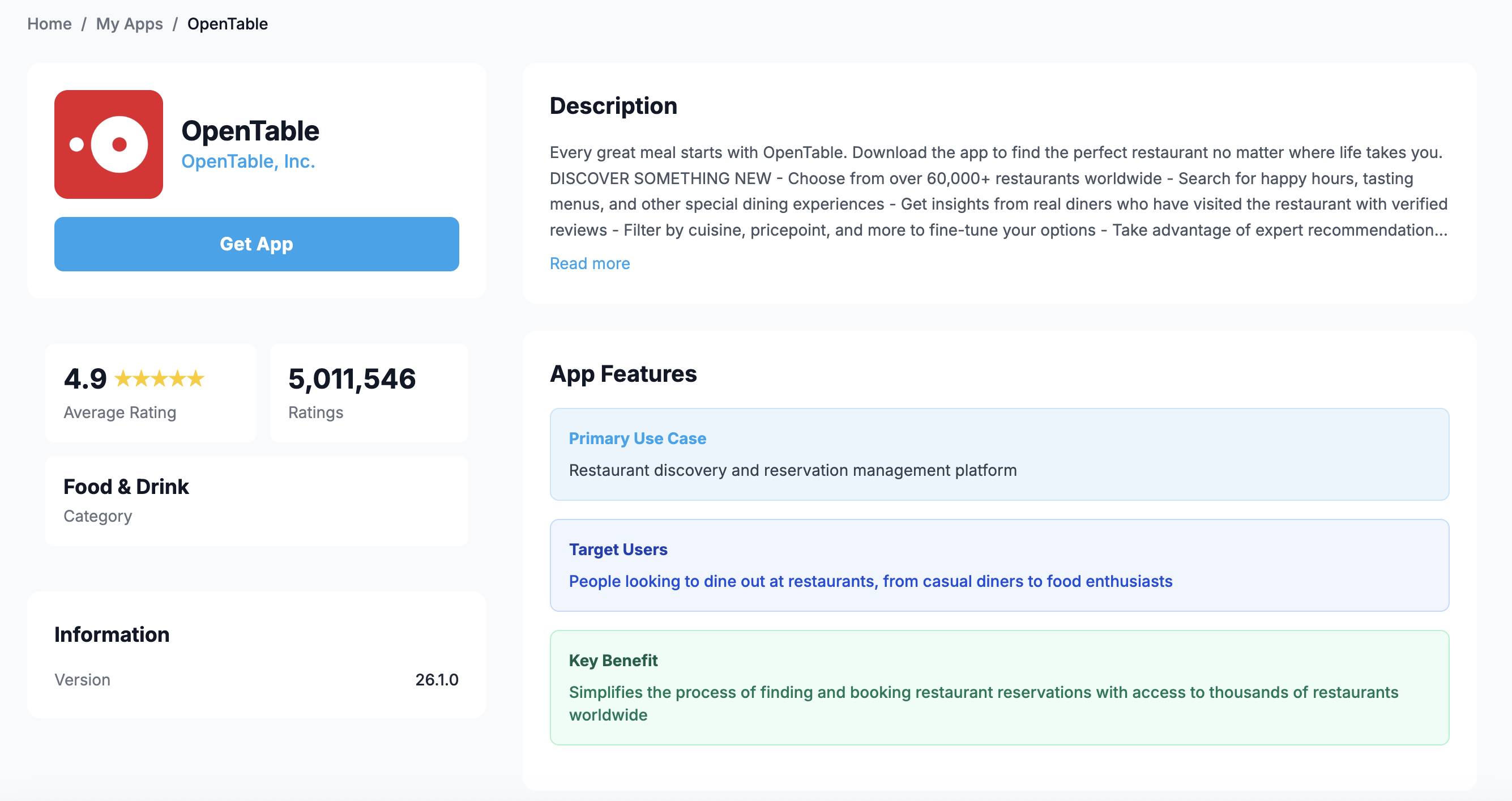 App detailed insights